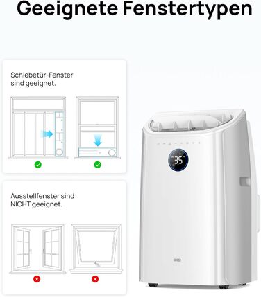 Мобільний кондиціонер Dreo 10000 BTU з охолодженням без дренажу, керуванням через додаток/голос/пульт, таймером 24 години та функцією вентилятора/зневожувача, AC515S