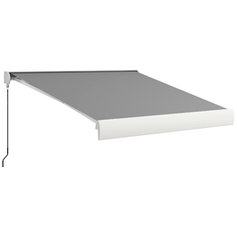 Тент Outsunny Folding Arm 3м Електричний тент з ручним рукояткою та дистанційним керуванням, балконний тент Алюмінієвий захист від сонця світло-сірого кольору