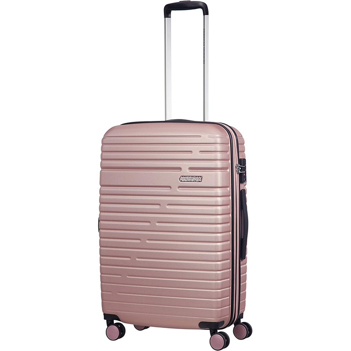 Валіза American Tourister Aero Racer Spinner 68, що розширюється, 75,5 л, Jet Black/Rose Pink