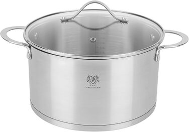 Нержавіюча каструля Karl Hausmann 3.6L, Ø 20 см - каструля з нержавіючої сталі з кришкою для всіх типів плит (індукція)