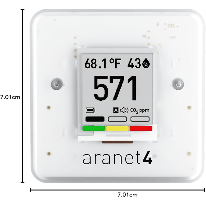 Aranet4 Home: Бездротовий датчик якості повітря для дому, офісу або школи (CO2, температура, вологість)