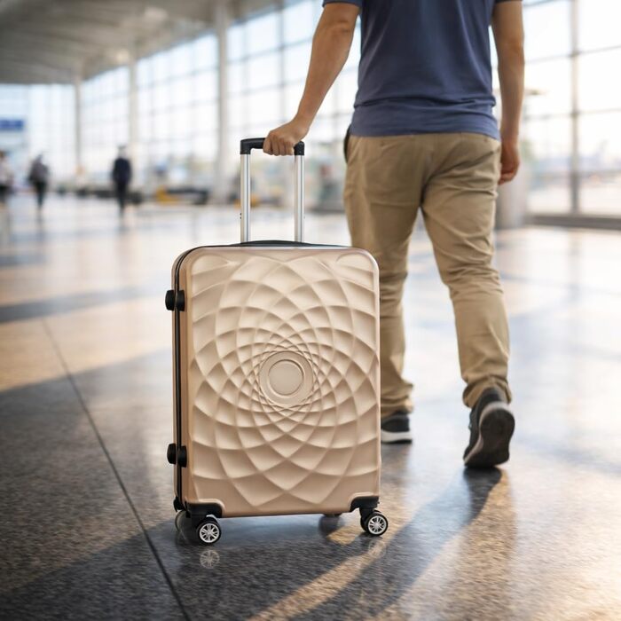 Чохол-валіза Bosdela: ручна валіза (50см, 60см, 71см, 980г, золотий колір)