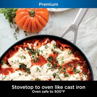 Набір посуду Ninja Foodi NeverStick Premium з нержавіючої сталі, 13 предметів, антипригарне покриття, до 260°C, сірий