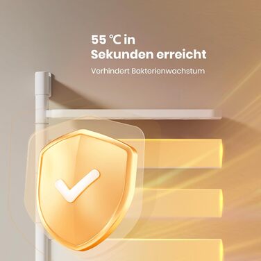 Електричний сушильник для рушників EMKE 180° з полицею, Wi-Fi, 120W, 760x450 мм, білий