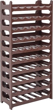 Стеллаж для пляшок Novaliv на 24 пляшки, розширюваний, стекуваний, органайзер для напоїв, полиця для PET-пляшок, віноградник, зберігання напоїв, органайзер для пляшок на 24 пляшки (розширюється до 60, коричневий)