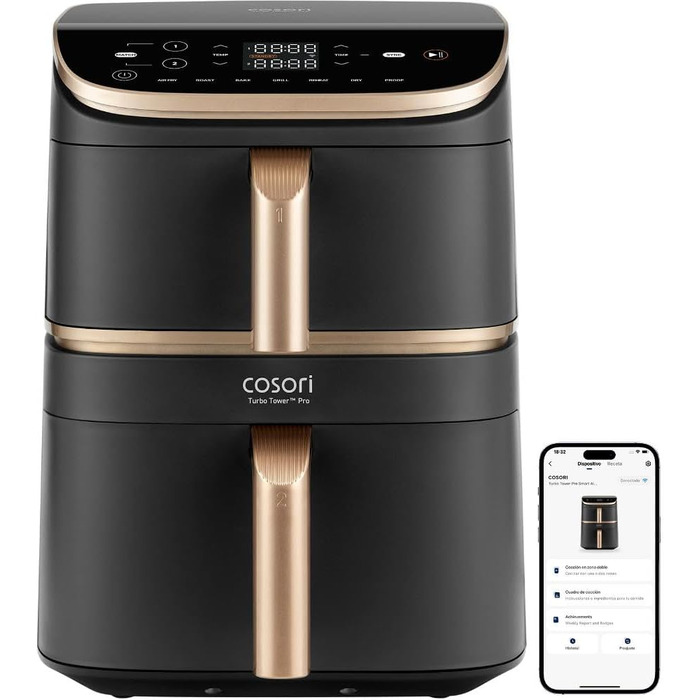 Фритюрниця повітряна COSORI Turbo Tower Pro Smart Chef Edition 10.8L WiFi чорна