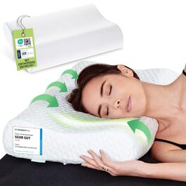 Ортопедична подушка Feela® для сну та підтримки шиї [3 ступені жорсткості] - Знімає біль у шиї та плечах, покращує якість сну та підтримує хребет | Регульована висота Подушка 60x40 см (середня жорсткість) 60x40 см - Середня