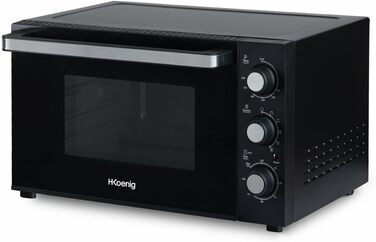 Міні-піч H.Koenig FO42, 42л, 230°C, 5 режимів, таймер 90хв, конвекція, гриль, з щипцями, крихтозбірник, поворотний насадка, 2000W