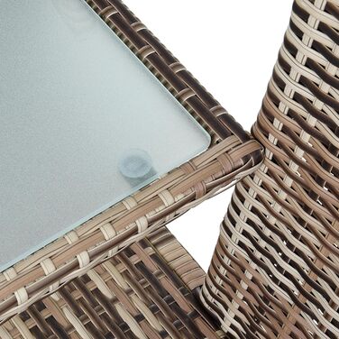 Садові меблі ESTEXO з ротангу: Лавка-диван 2-місна, комплект для саду та балкону, бежево-коричневий