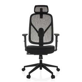 Офісне крісло / Крісло з поворотним механізмом RALOO ECO, сидіння з тканини / спинка з сітчастої тканини, чорного кольору, hjh OFFICE