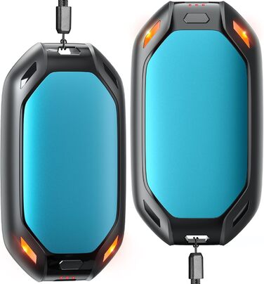 Електричний нагрівач для рук, 2 шт. Перезарядний магнітний кишеньковий нагрівач, ультралегкий та тонкий з великою ємністю 6000 mAh, 3 режими нагріву для чоловіків та жінок, для активного відпочинку, гольфу, кемпінгу (Синій, 1)