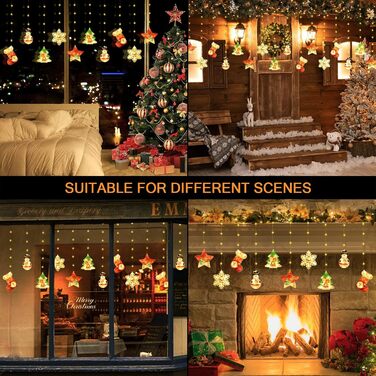 Льоново-новорічна гірлянда на вікна BLOOMWIN - 120 LED, 8 режимів, тепле біле світло, USB, 3D мотив
