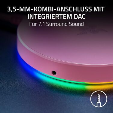 Підставка для навушників Razer Base Station V2 Chroma (Mercury) з USB-хабом та RGB-підсвічуванням (7.1 Surround Sound, білий колір)