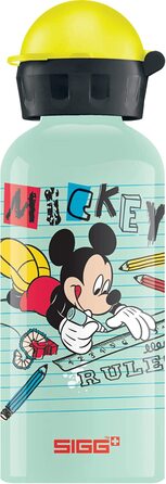 Алюмінієва пляшка для пиття SIGG для дітей-KBT Disney герметична-Легка, що не містить бісфенолу А, сертифікована з нульовим викидом вуглецю - 0,4 л (Школа Міккі, одномісна)