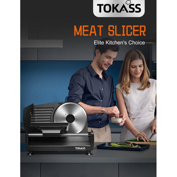 Електричний слайсер 200W з нержавіючої сталі - кухонна машина з регулюванням 0-15 мм, 2 леза, для м'яса, ковбаси, сиру та хліба