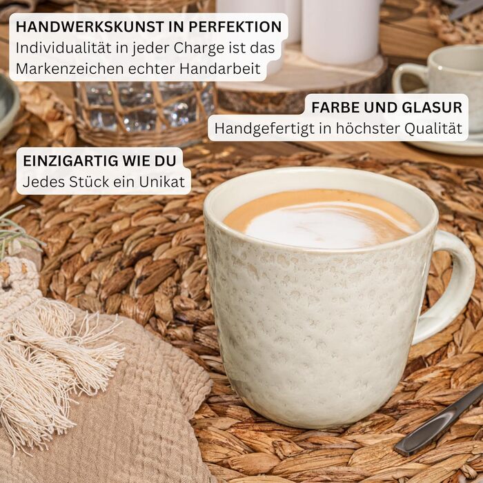 Набір кавових чашок Sänger VALUE COLLECTION (6 шт.) 430 мл, кераміка, для кави та чаю, зелені