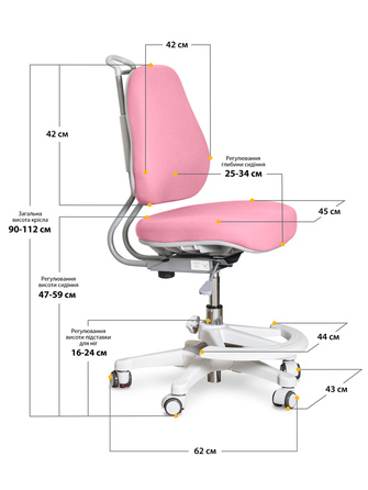 Дитяче крісло Evo-Kids Mio Ergo Lite Pink (арт.Y-507 Lite KP)