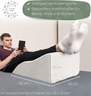 Піднімна подушка для ніг WELL B4: підтримка ніг та колін, ідеальна для лімфодренажу та венозної недостатності