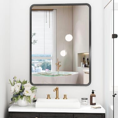 Дзеркало на стіну 60x90 см, чорне - для ванної кімнати, вітальні, спальні, прихожої