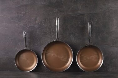 Набір сковорідок MasterPRO GIRO (20+28 см) з антипригарним покриттям ILAG, 3-шаровий, індукційний, для духовки, без PFAS/PFOA/PTFE, з нержавіючою сталею