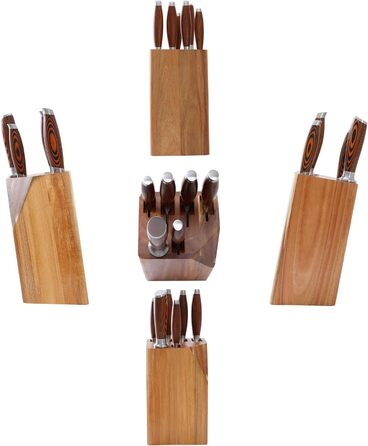 Набір ножів Wildmok 7 шт. з нержавіючої сталі, з ручками з пакавуду, для кухні