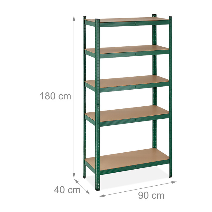 Полиця Relaxdays Green Heavy Duty з 5 рівнями