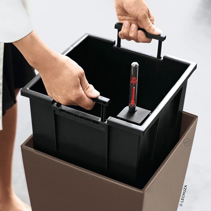 Горщик Lechuza Cubico 40 Комплект (Мускат, 29.5x29.5x56.5 см)