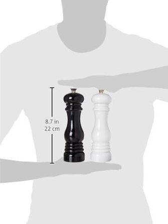 Набір для мелення перцю та солі Le Creuset, ABS-пластик, керамічний млин, чорний/білий, 21 см, 96002100169100 Set Shell Pink