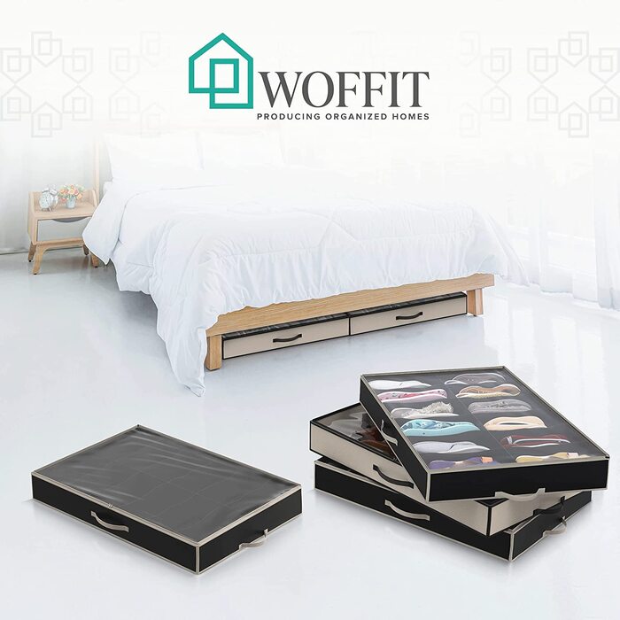 Сумки для зберігання речей під ліжком Woffit 2 шт 81х63,5 см чорні