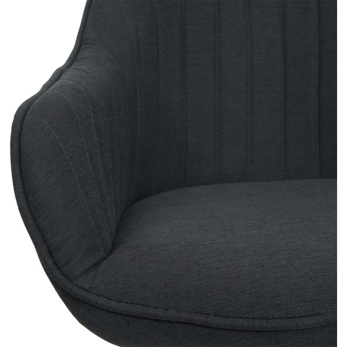 Стільці для їдальні Mendler HWC-K27, кухонні стільці з підлокітниками, поворотні, тканина, темно-сірий