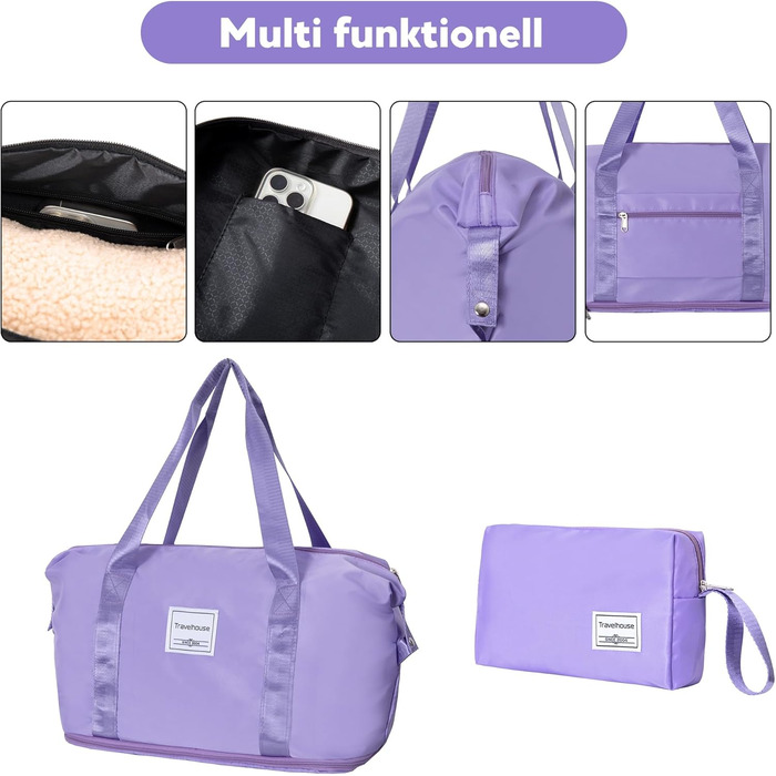 Набір валіз Travelhouse Ascona 5-ти частинний (75/65/55 см) з TSA-замком, Spinner-колесами, сумка та аксесуарний мішечок, ABS+PC, темно-зелений (фіолетовий/ліловий)