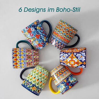 Набір кавових чашок Vancasso 6 шт., SIMI, 360 мл, порцеляна, чайний сервіз, 6 персон