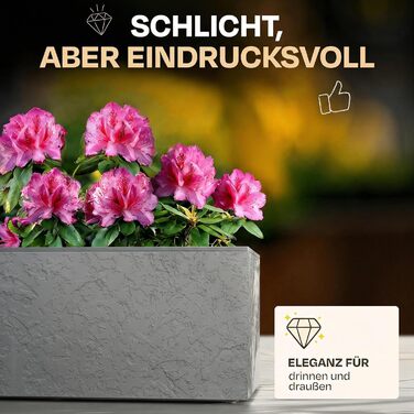 Плантатор Ondis24 Vulkan, 57л, прямокутний, з водосховищем, для балкона/тераси, сірий