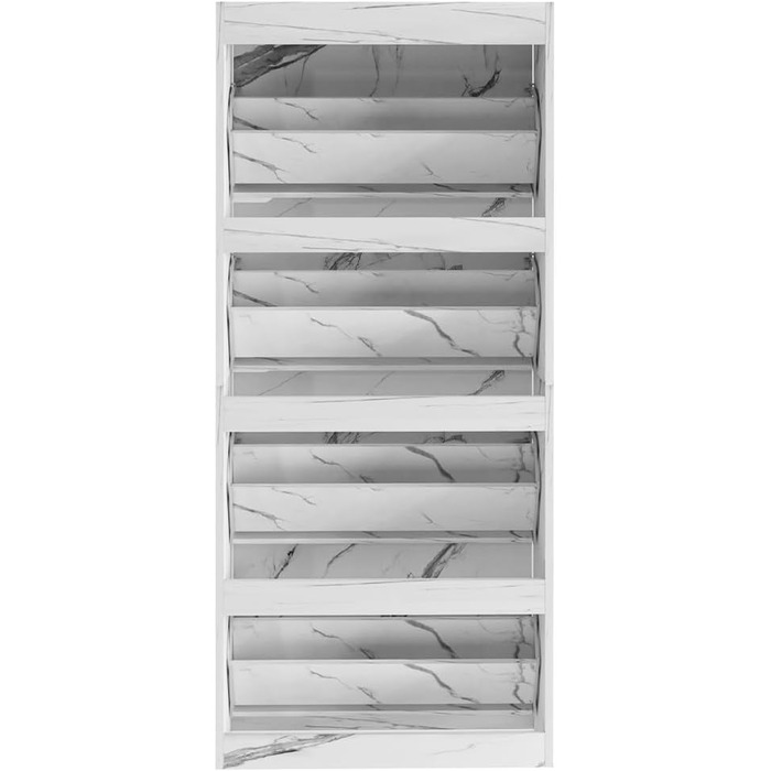 Стелаж для взуття BAKAJI з МДФ, 4 дверцята, компактний, 63x24x150 см, зелений та дуб