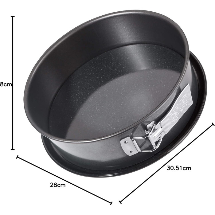 Форма для випічки Zenker Springform Deluxe з кришкою, діаметр Ø, з емальованим дном, для сочних тортиків на винос (колір: чорний металік), 1 шт.