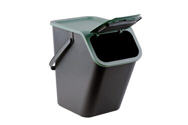 Практичний ящик для збору сміття, система поділу сміття на кухні, Система видалення сміття з відкидною кришкою, кошик для сміття з кришкою, відро для сміття, система відділення сміття 25 л (Зелений)