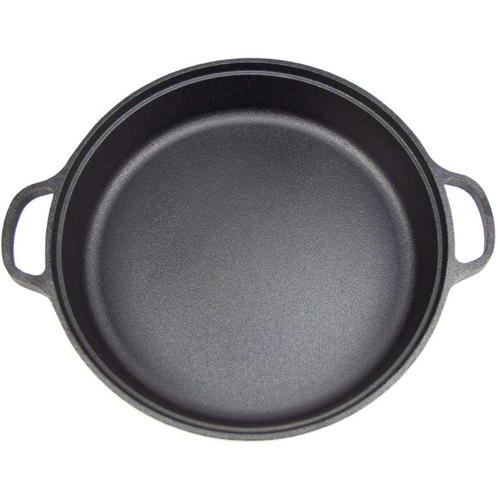 Кругла сковорода для гриля SANTOS Ø30 см-чавунна сковорода-гасіння, смаження, гриль, випічка-кругла сковорода з 2 ручками-idea