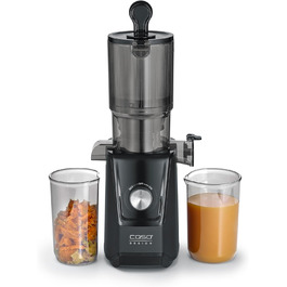 CASO Juice Fit - Швидкий соковитискач, переможець тесту: низька швидкість (40 об/хв), велика завантажувальна горловина 130 мм, чорний