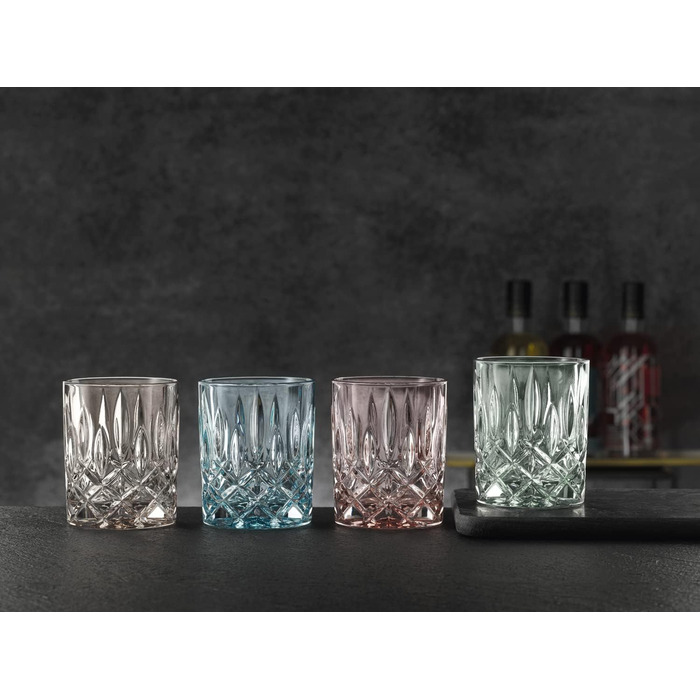 Набір склянок для віскі з 4 предметів, Келихи для коричневого віскі, кришталевий келих, 295 мл, Темно-коричневий, Noblesse Fresh, 104196