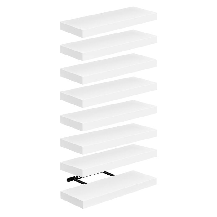 Набір полиць настінних 4 шт. для декору та книг з МДФ, білі 40x14x3 см