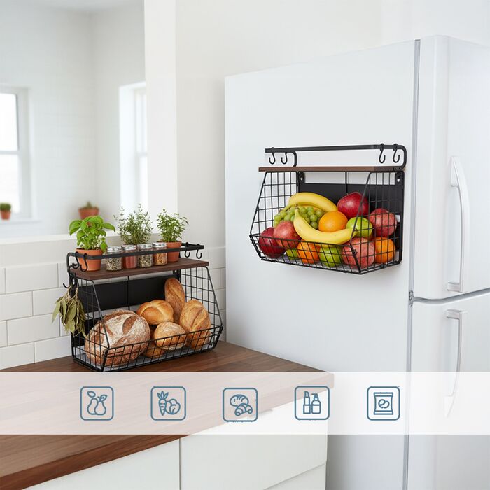 Набір з 2 магнітних настінних органайзерів Relaxdays для зберігання