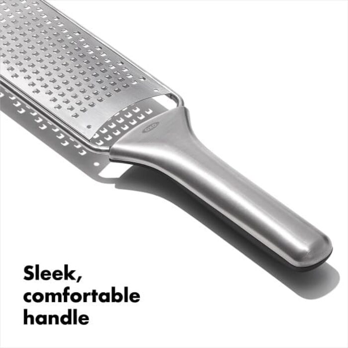 OXO Good Grips Тріскачка-тертка для овочів з контейнером з нержавіючої сталі, срібляста/чорна