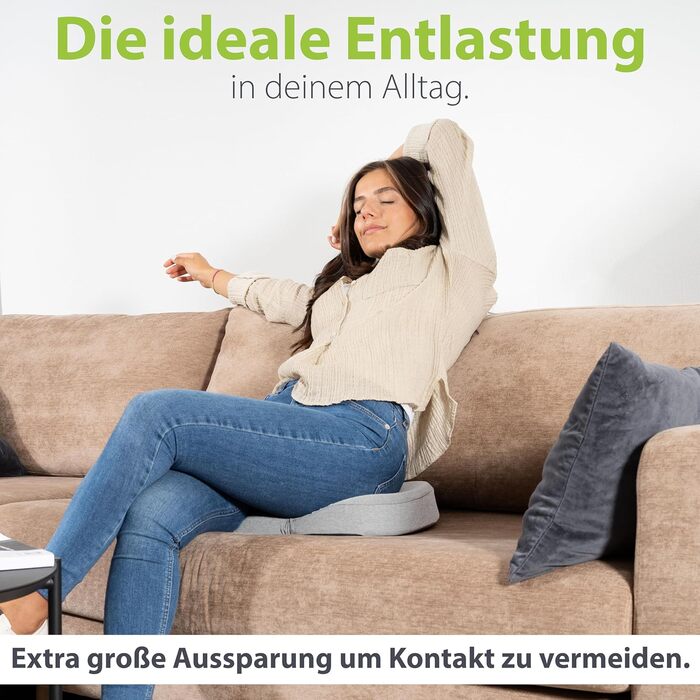 Ортопедична подушка-клинок Feela® для крісла [3 ступені жорсткості] – ергономічна подушка-клинок для авто та дивану, подушка-клинок, подушка-клинок для авто (м'яка) (срібна, середня (60-100 кг))