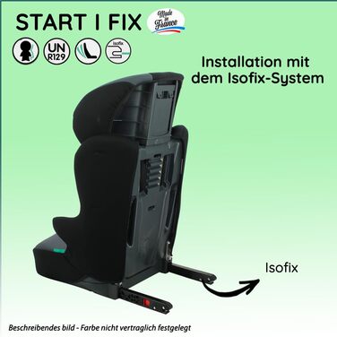 Автокрісло-бустер Isofix START I FIX 106-140 см R129 i-Size - Для дітей від 5 до 10 років - Регульований по висоті підголівник - Поворотна основа (Автомобілі)