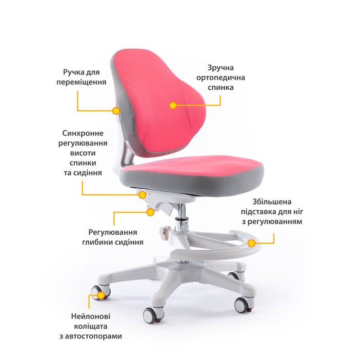 Дитяче крісло Evo-Kids Mio Classic Pink (арт.Y-405 KP)