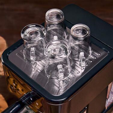 Кавомашина Cecotec Halbautomatische Express-Kaffeemaschine Power Espresso 20 ColdBrew Latte: 1350 Вт, 20 бар, холодний/теплий/гарячий, сенсорний екран, 1.5 л резервуар для води, 500 мл молока, підігрівач чашок, подвійний портафільтр