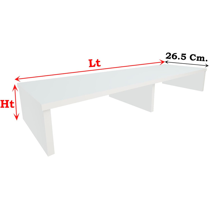 Підставка для монітора Henor Телевізор Riser FSC Wood 62x26.5x12 см, 50 кг, Білий (91/115, Custom)