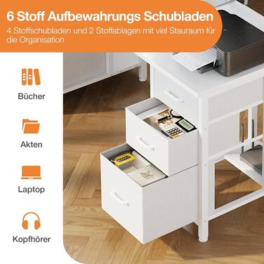 Комп'ютерний стіл Coleshome з 6 шухлядами, 160x52 см, білий для дому та офісу