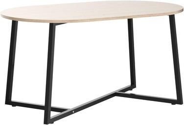 Журнальний стіл 'Valdemarsvik 100x60x47см Стіл для вітальні Диванний стіл Металевий каркас вид дуба