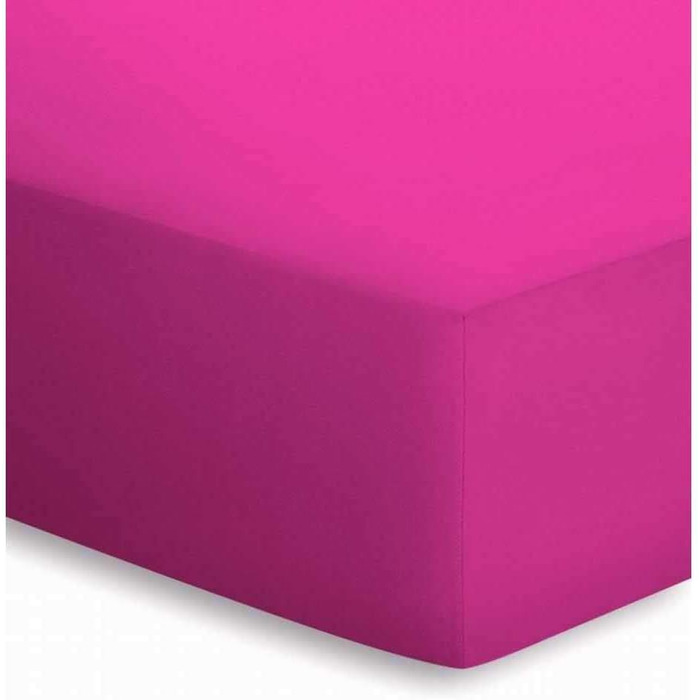 Простирадла Schlafgut приталені Mako-Jersey 50041 100x200 см (576 Рожева фуксія)